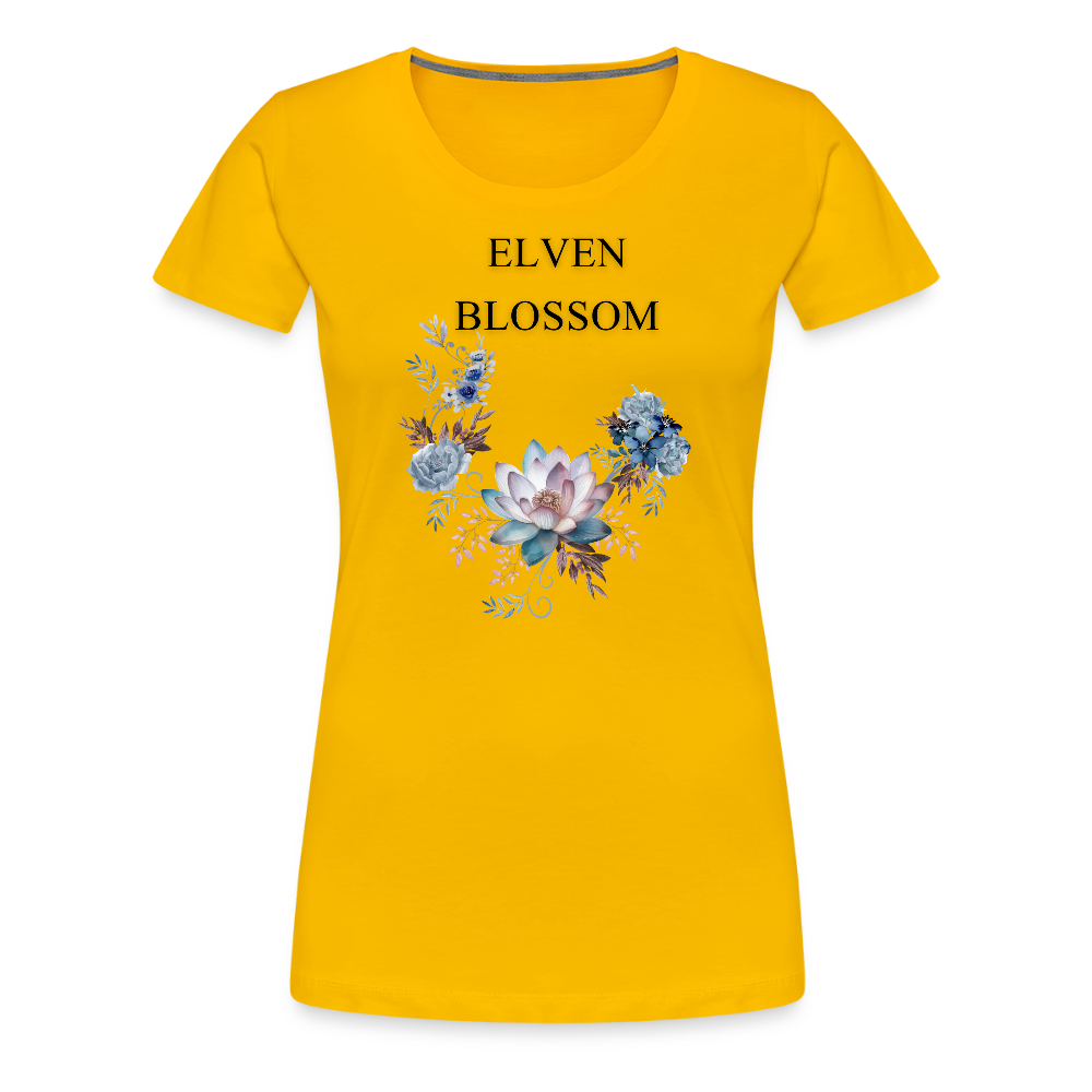 Women’s Premium T-Shirt Elven Blossom - sun yellow