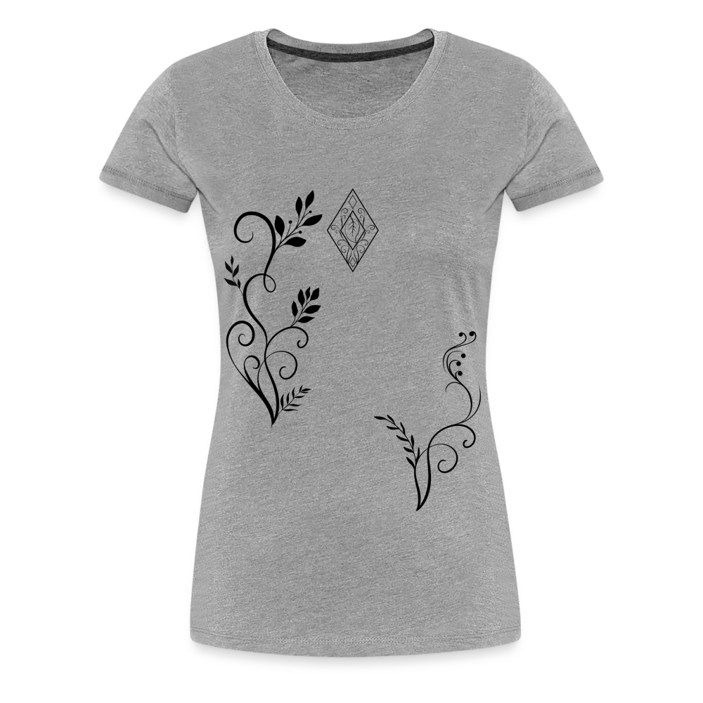 "Elven Grace" – Elegantes Damen T-Shirt mit filigranen Elfen-Ornamenten & zeitloser Fantasy-Ästhetik - heather grey