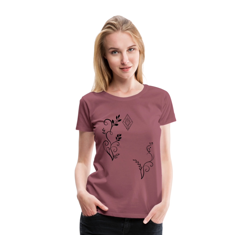 "Elven Grace" – Elegantes Damen T-Shirt mit filigranen Elfen-Ornamenten & zeitloser Fantasy-Ästhetik - mauve