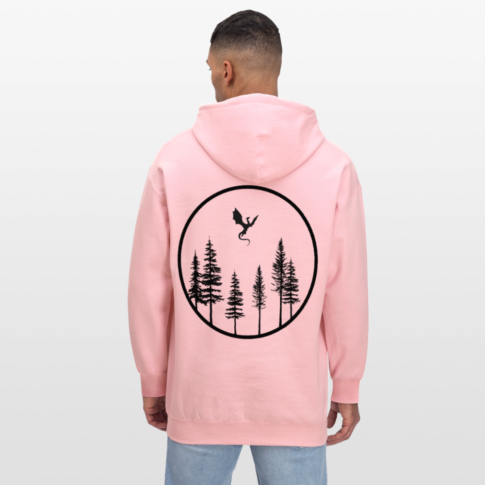 Mystischer Fantasy Hoodie – "Legacy of the Dragon" mit Drachen-Symbol auf dem Rücken | Perfekt für Rollenspiel & epische Abenteuer - light pink