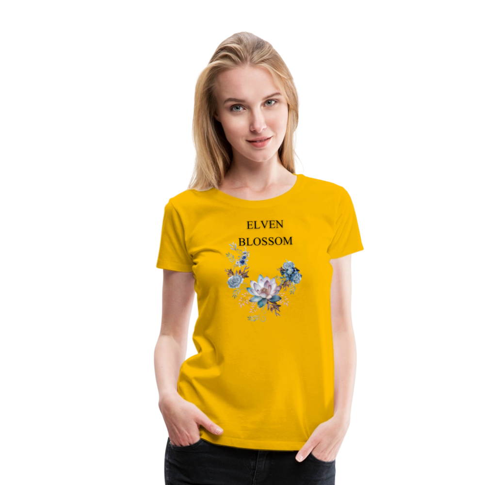 Women’s Premium T-Shirt Elven Blossom - sun yellow