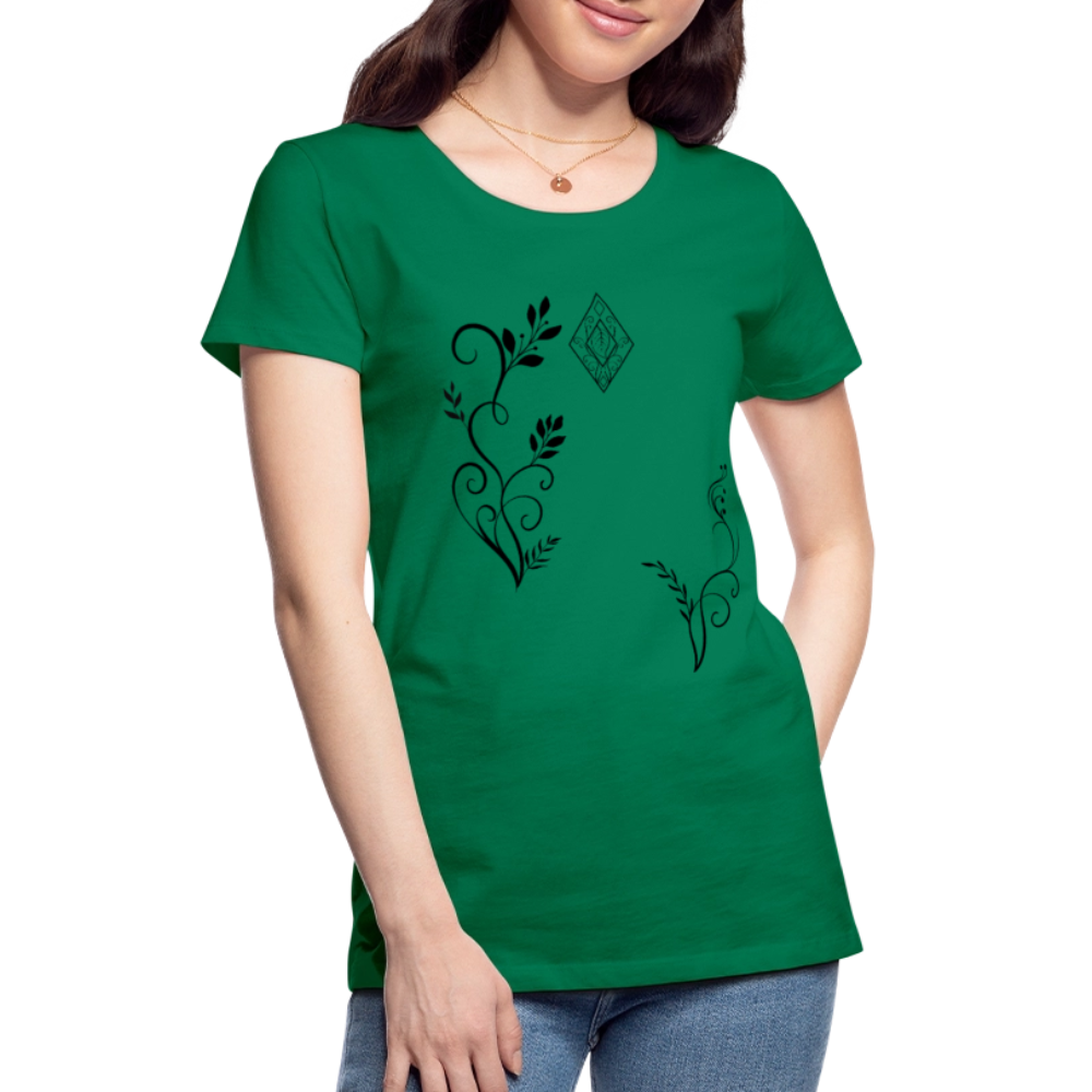 "Elven Grace" – Elegantes Damen T-Shirt mit filigranen Elfen-Ornamenten & zeitloser Fantasy-Ästhetik - kelly green