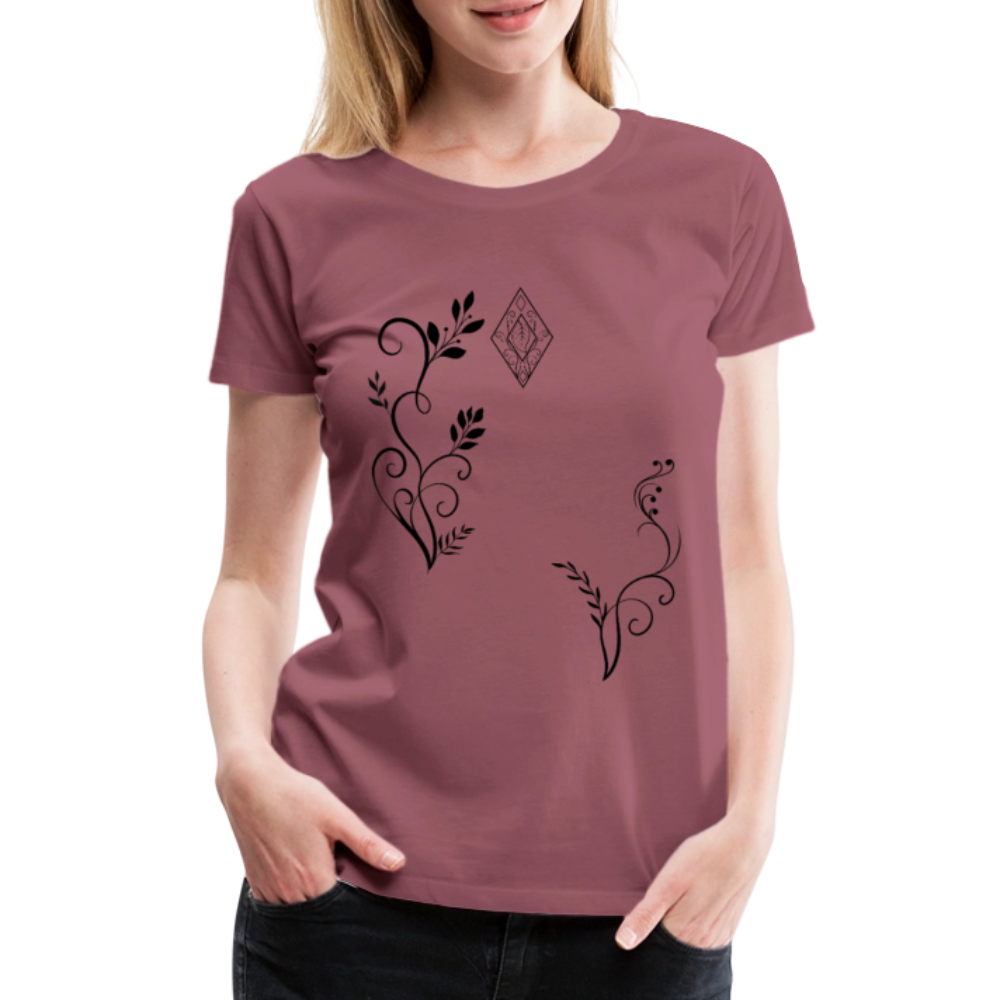 "Elven Grace" – Elegantes Damen T-Shirt mit filigranen Elfen-Ornamenten & zeitloser Fantasy-Ästhetik - mauve