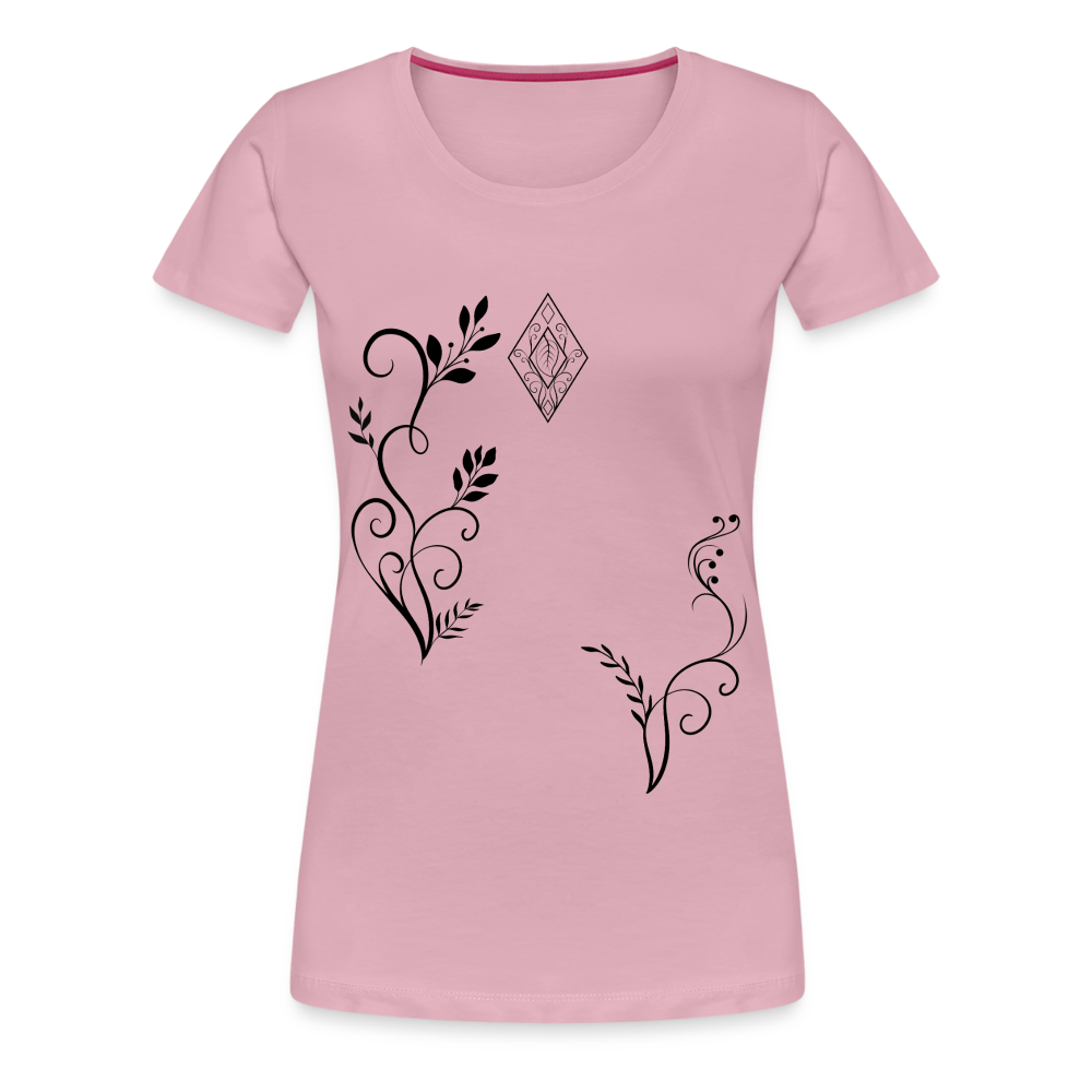 "Elven Grace" – Elegantes Damen T-Shirt mit filigranen Elfen-Ornamenten & zeitloser Fantasy-Ästhetik - rose shadow