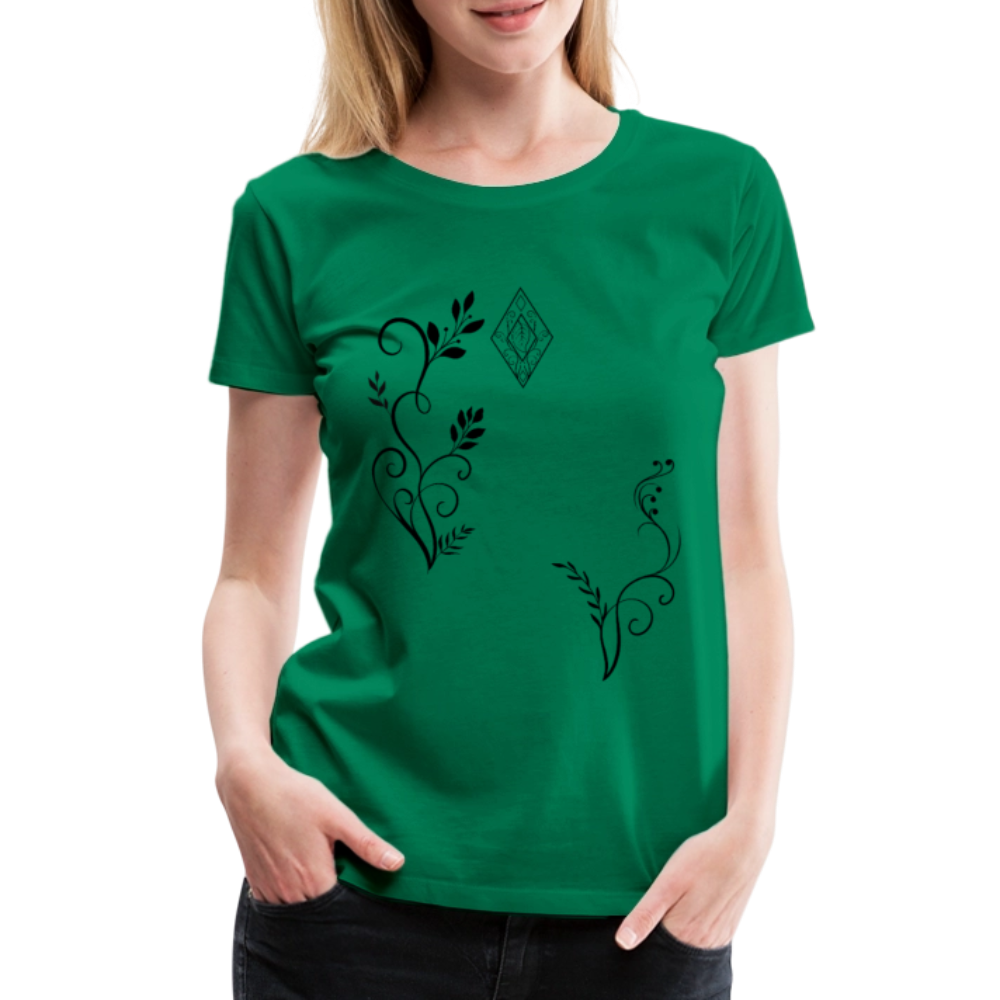 "Elven Grace" – Elegantes Damen T-Shirt mit filigranen Elfen-Ornamenten & zeitloser Fantasy-Ästhetik - kelly green