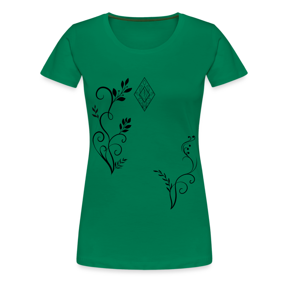 "Elven Grace" – Elegantes Damen T-Shirt mit filigranen Elfen-Ornamenten & zeitloser Fantasy-Ästhetik - kelly green