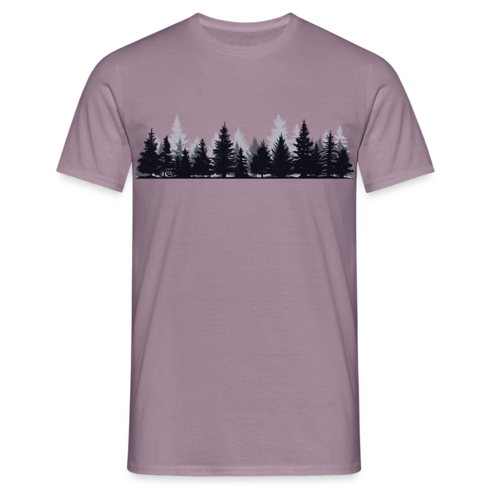 Mystisches Fantasy T-Shirt – "Whispers of the Enchanted Forest" – Magisches Wald-Design für Abenteurer & Naturfreunde - purple-grey 