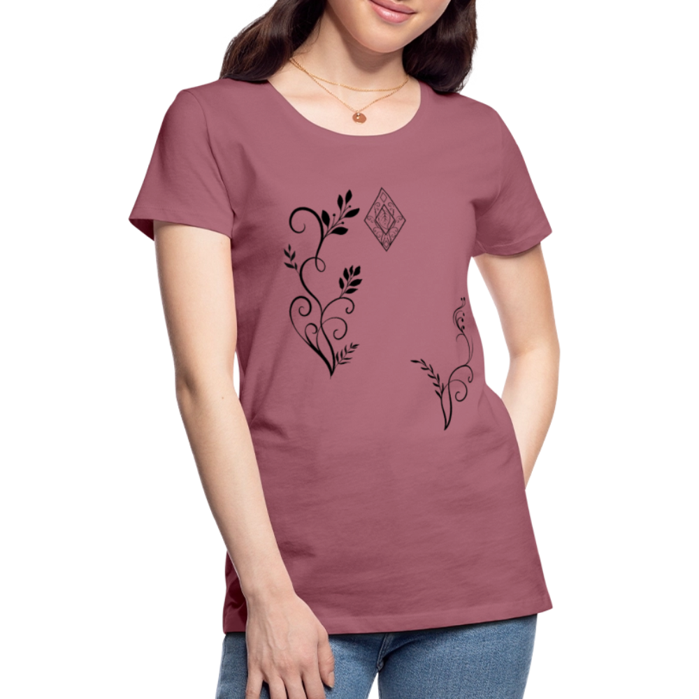 "Elven Grace" – Elegantes Damen T-Shirt mit filigranen Elfen-Ornamenten & zeitloser Fantasy-Ästhetik - mauve