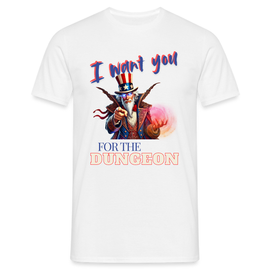 Dungeon Master Shirt "I want you for the Dungeon" - white