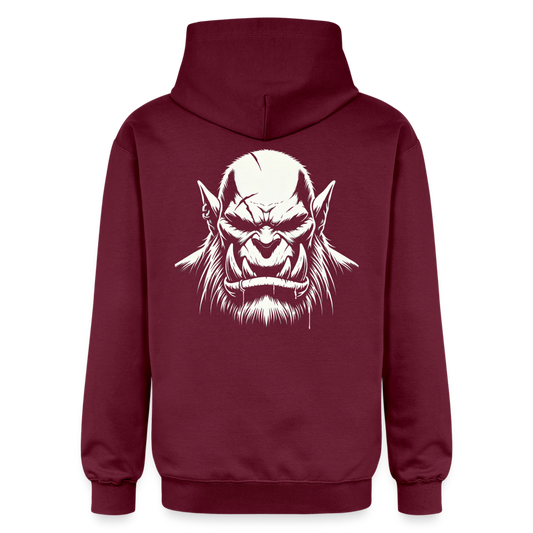 Gildan Unisex Softstyle® Midweight Hoodie "Blood & Steel" – Orcischer Krieger Hoodie mit wütendem Ork-Kopf auf dem Rücken | Perfekt für Rollenspiel & Fantasy-Kämpfer - maroon