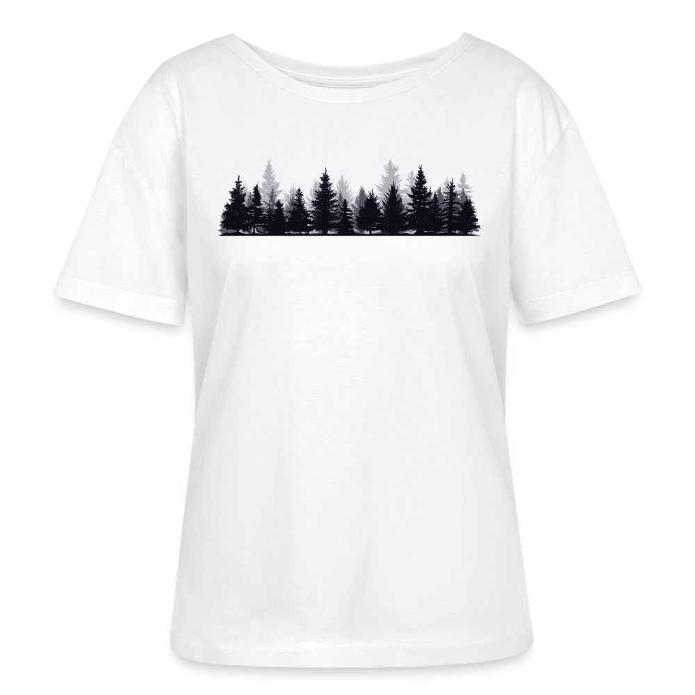 Mystisches Damen Fantasy T-Shirt – "Whispers of the Enchanted Forest" – Nachhaltiges Organic Shirt für Elfen & Naturfreunde - white