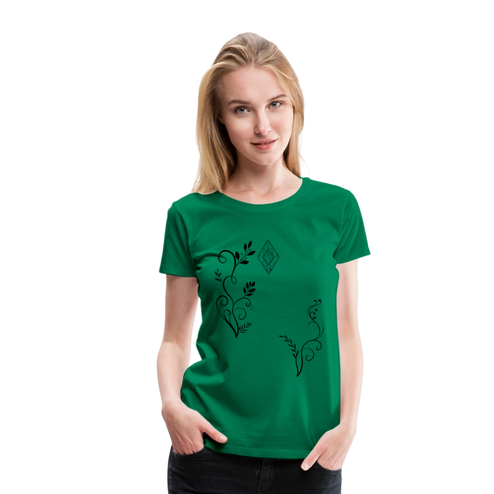 "Elven Grace" – Elegantes Damen T-Shirt mit filigranen Elfen-Ornamenten & zeitloser Fantasy-Ästhetik - kelly green