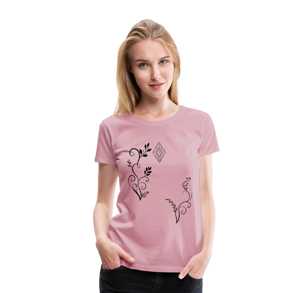 "Elven Grace" – Elegantes Damen T-Shirt mit filigranen Elfen-Ornamenten & zeitloser Fantasy-Ästhetik - rose shadow