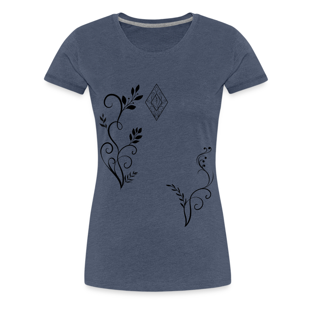 "Elven Grace" – Elegantes Damen T-Shirt mit filigranen Elfen-Ornamenten & zeitloser Fantasy-Ästhetik - heather blue