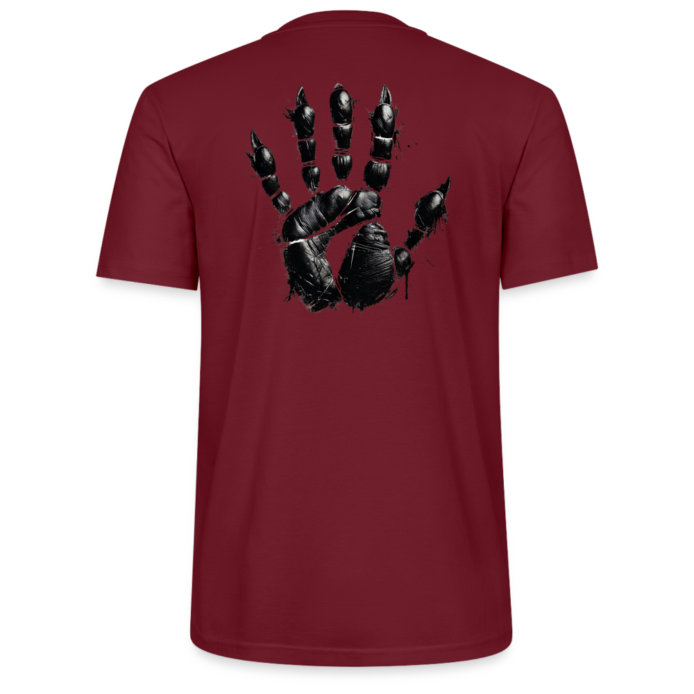 Orc-Krieger T-Shirt – "Mark of the Horde" mit Orc-Hand auf dem Rücken | Perfekt für Rollenspiel & Fantasy-Schlachten - burgundy