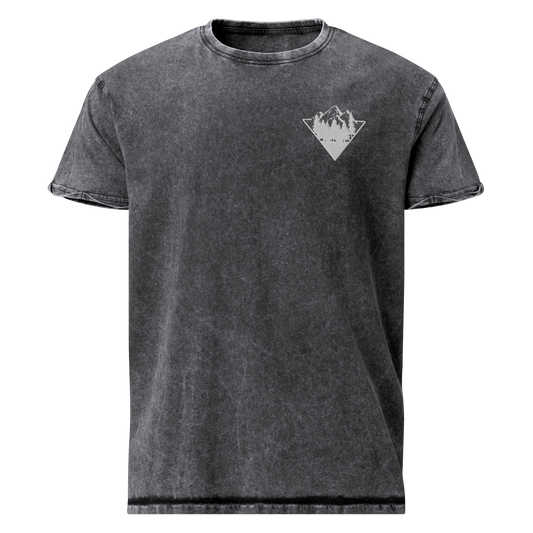 Dwarven Heritage – Denim T-Shirt mit gesticktem Berglogo