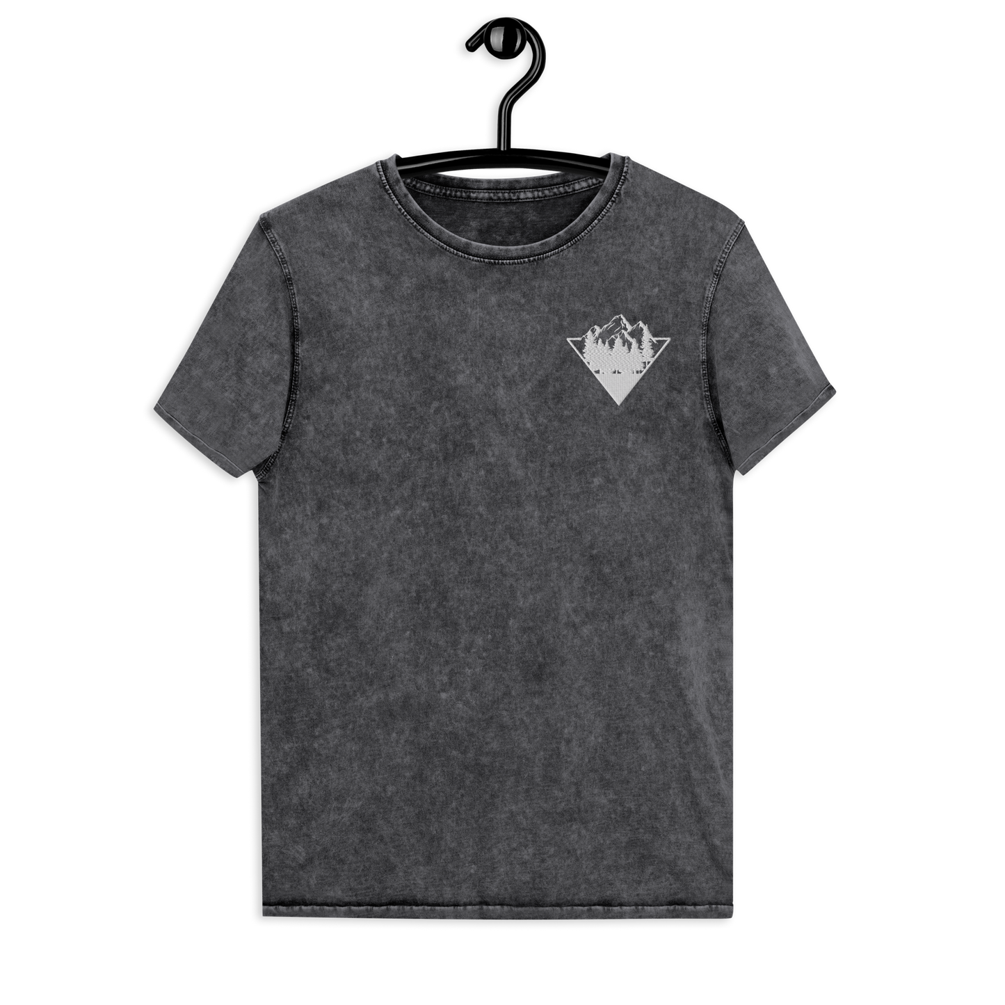 Dwarven Heritage – Denim T-Shirt mit gesticktem Berglogo